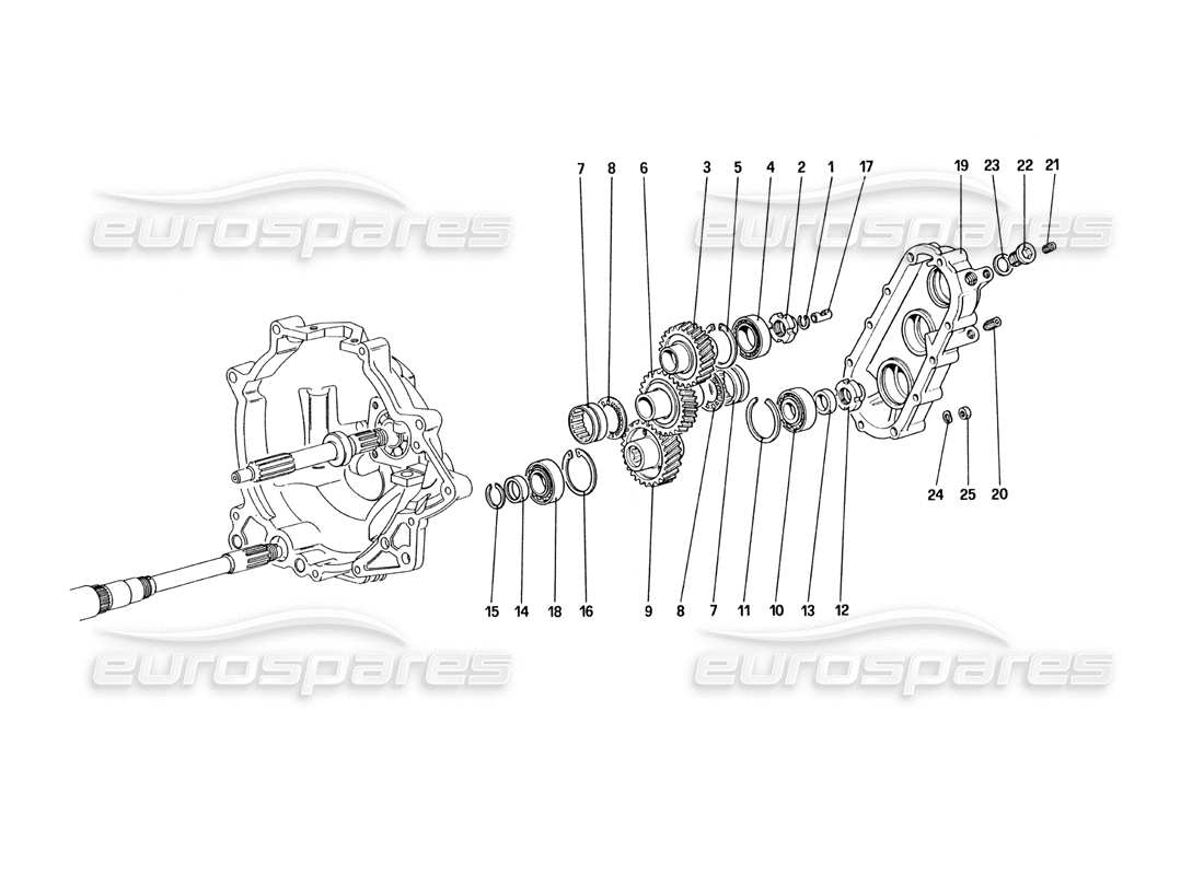 ferrari 328 (1985) gearbox transmission part diagram