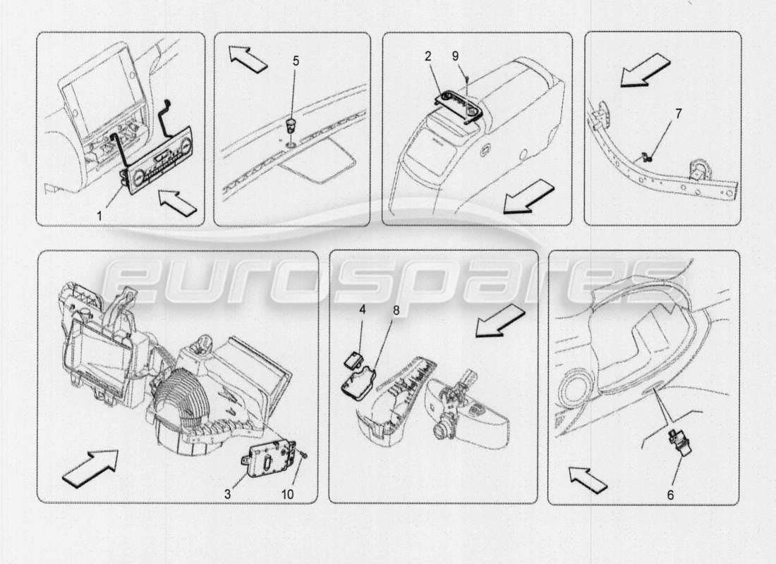 maserati qtp. v8 3.8 530bhp auto 2015 centre console devices parts diagram