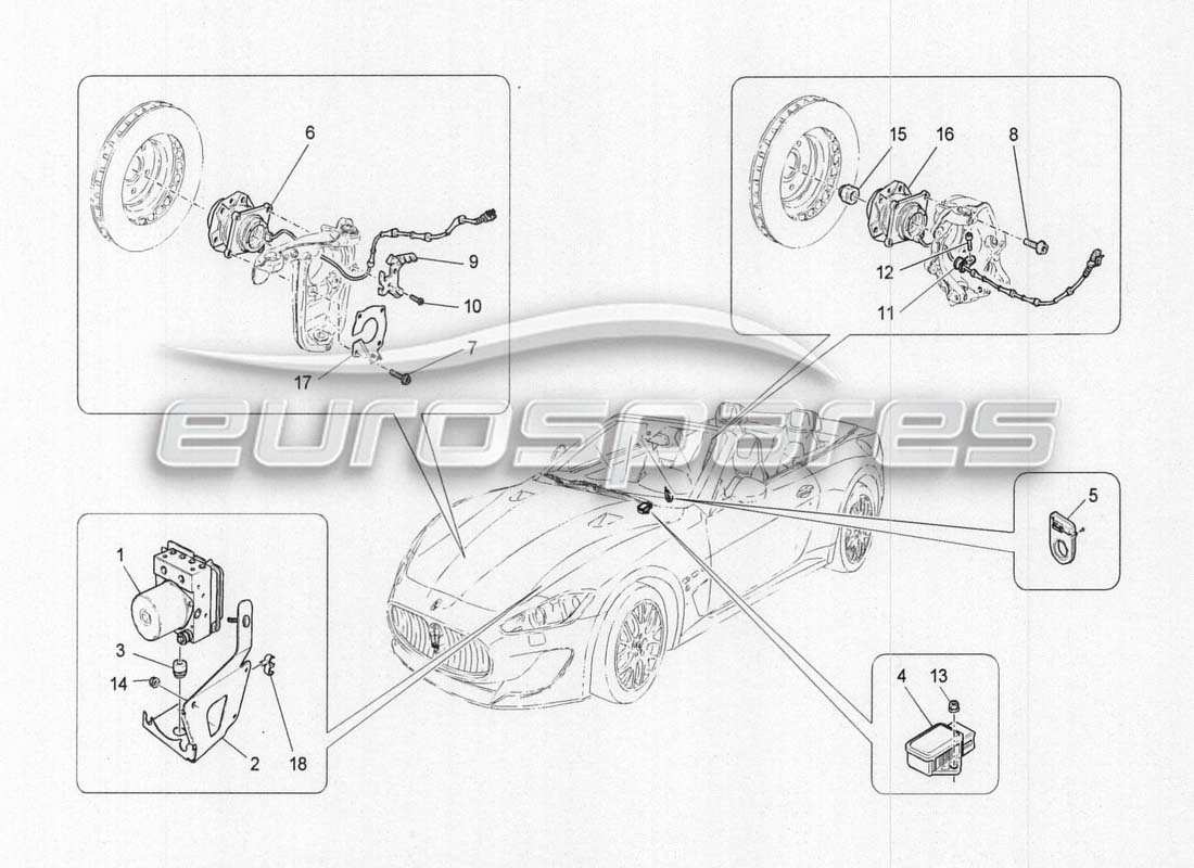 maserati grancabrio mc centenario brake control systems parts diagram