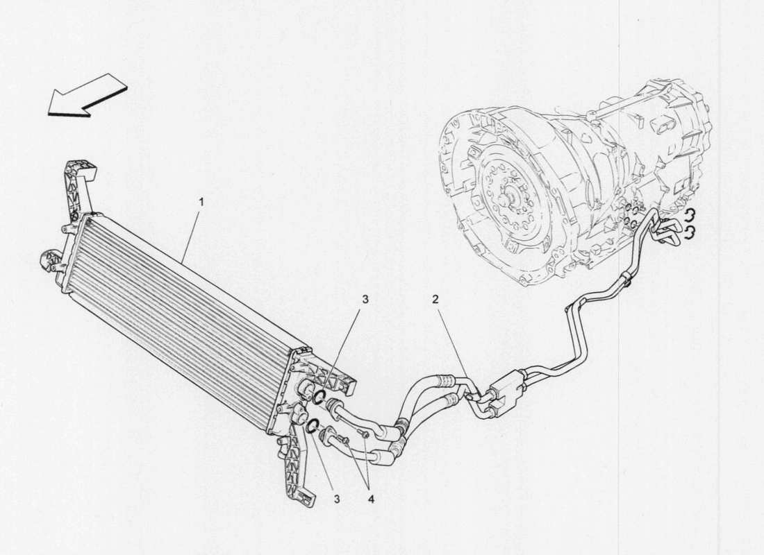 maserati qtp. v6 3.0 tds 275bhp 2017 lubrication and gearbox cooling part diagram