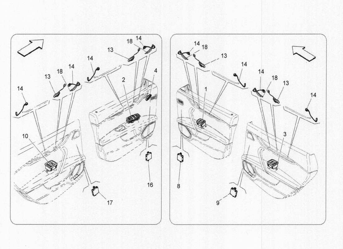 maserati qtp. v6 3.0 tds 275bhp 2017 door devices part diagram