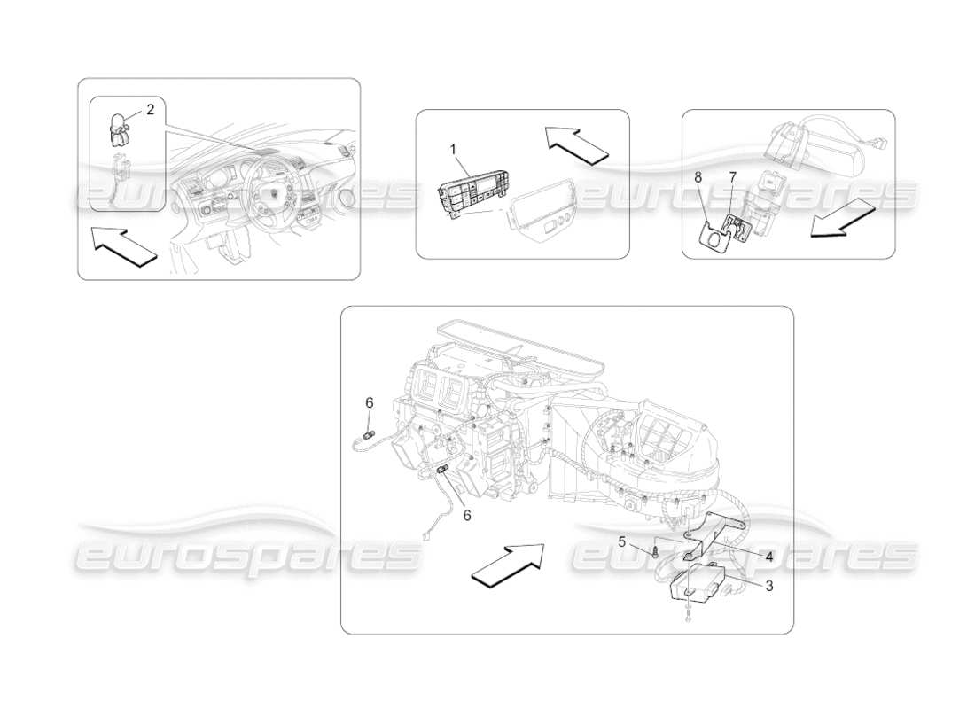 maserati grancabrio (2011) 4.7 a c unit: electronic control part diagram