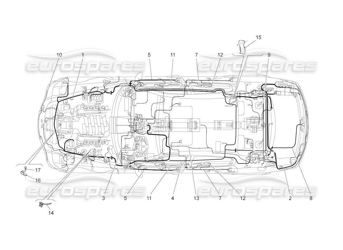 maserati qtp. (2011) 4.2 auto main wiring parts diagram