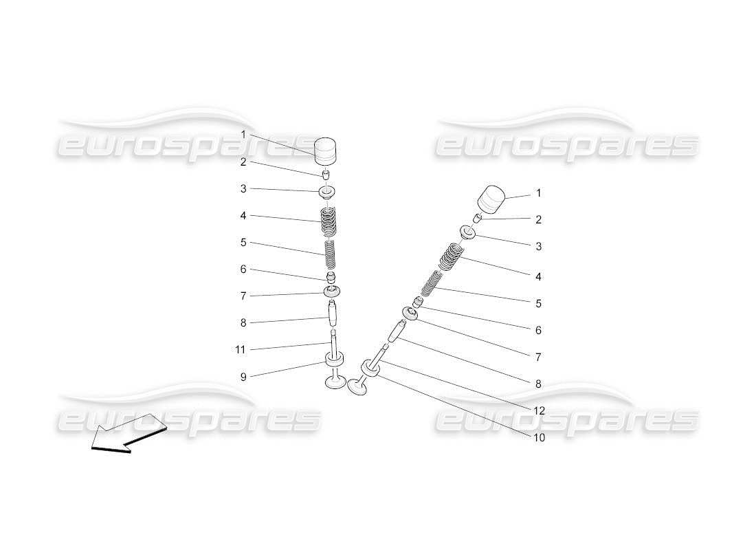 maserati qtp. (2010) 4.2 auto valves parts diagram