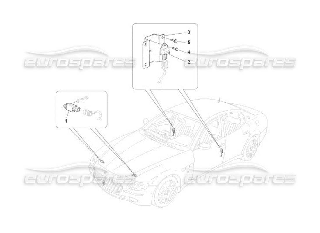 maserati qtp. (2005) 4.2 crash sensors parts diagram