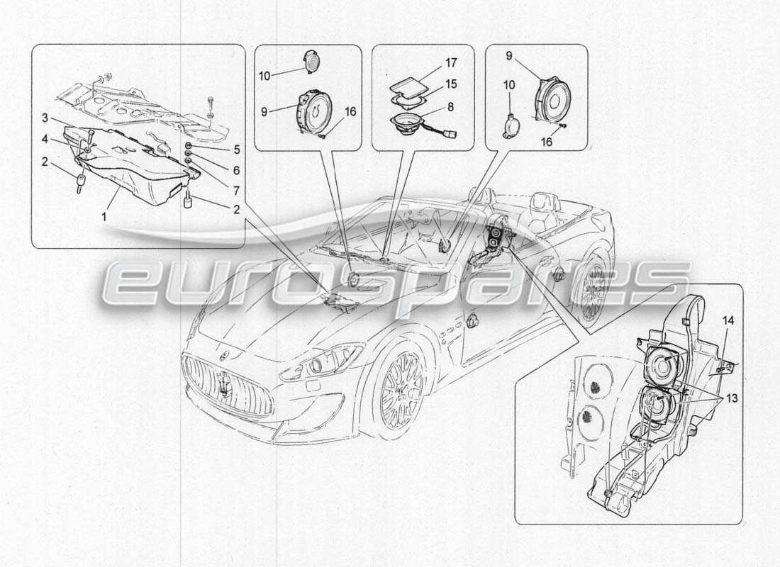 maserati grancabrio mc centenario sound diffusion system parts diagram