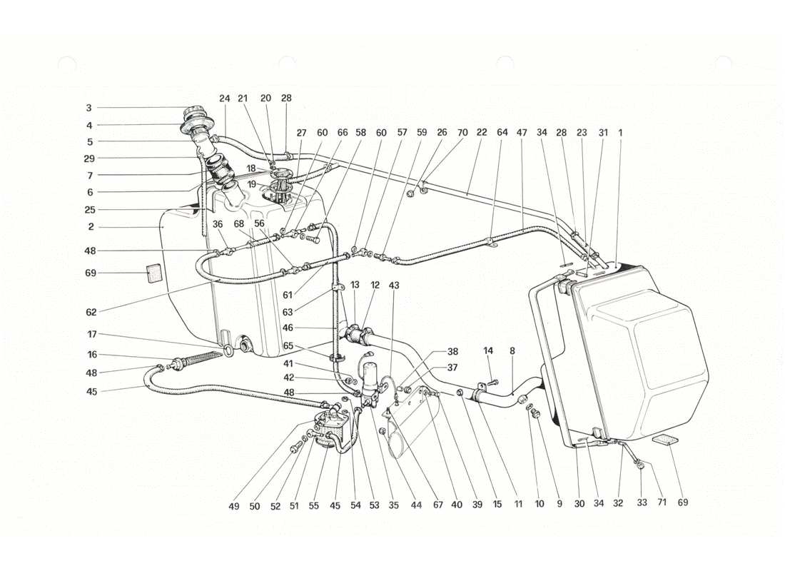 ferrari 208 gtb gts fuel system parts diagram