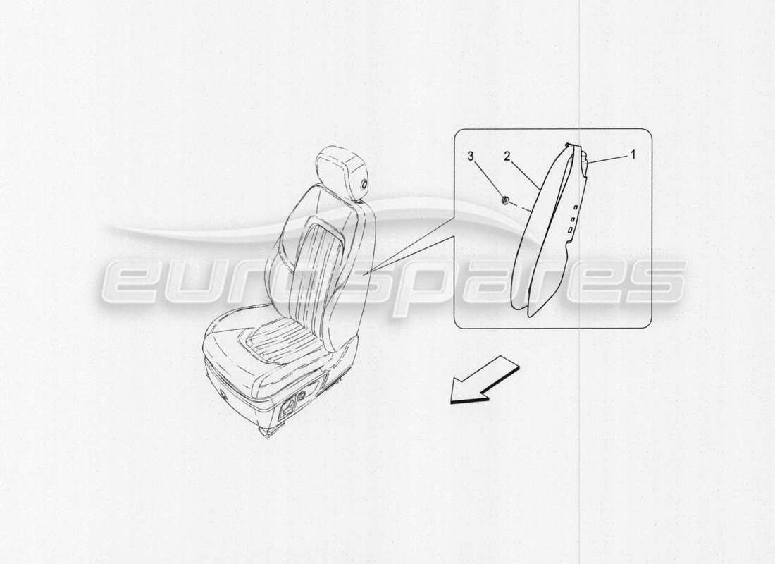 maserati qtp. v8 3.8 530bhp auto 2015 front side bag system parts diagram