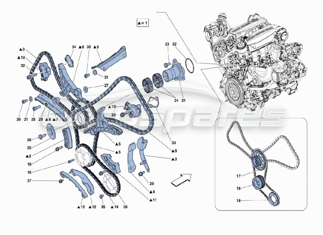 ferrari 488 challenge timing gear part diagram