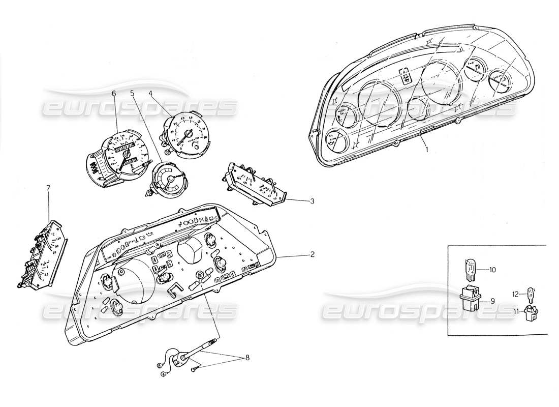 maserati 228 instrumentation part diagram