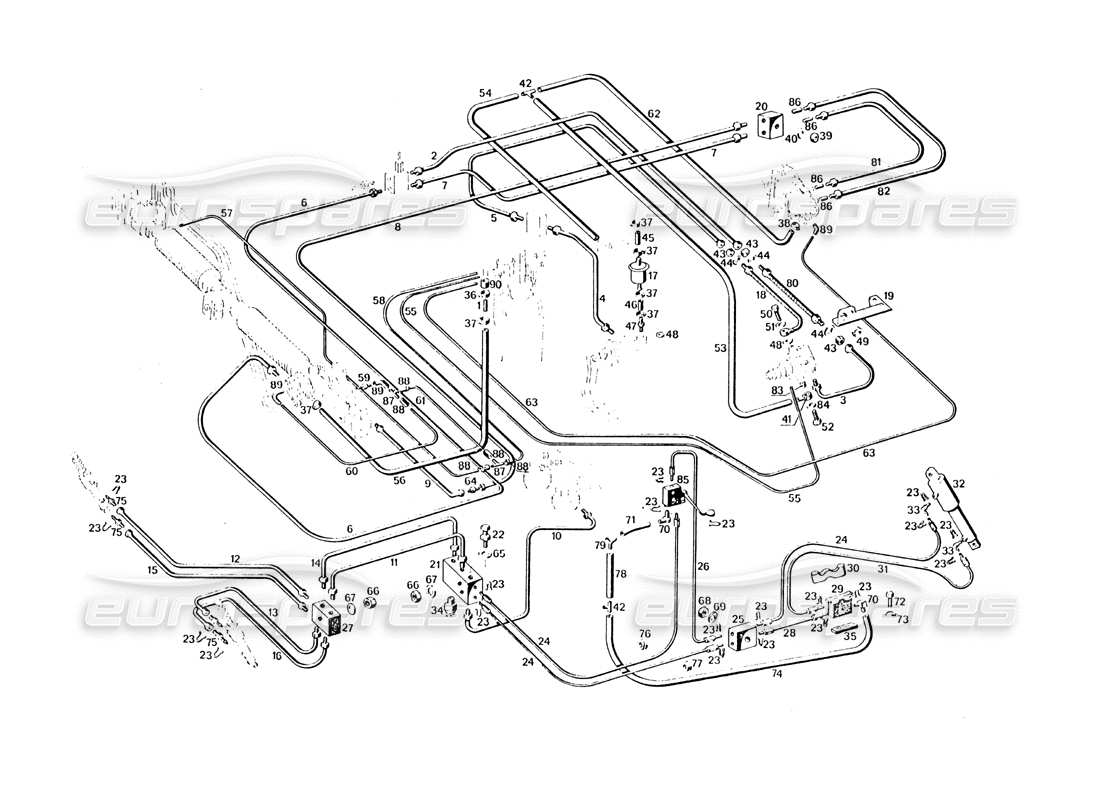 maserati khamsin braking system parts diagram