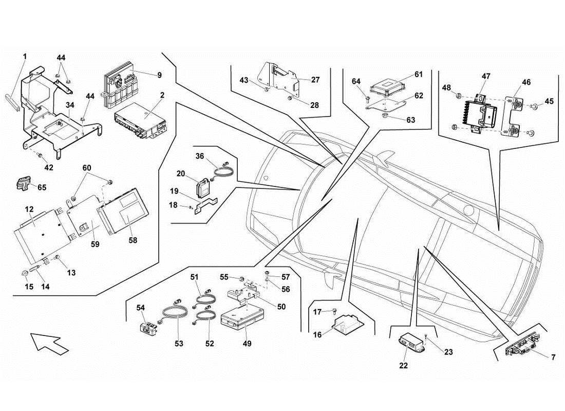 lamborghini gallardo lp560-4s update electrical system parts diagram