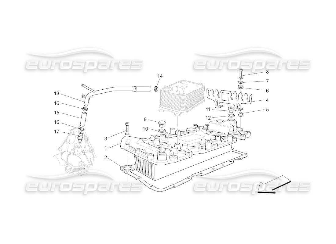 maserati qtp. (2010) 4.2 auto heat exchanger part diagram