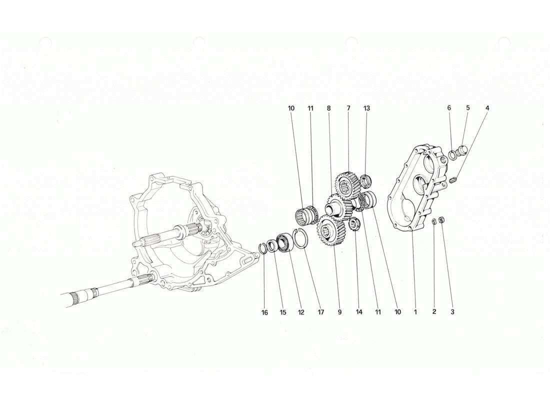 ferrari 208 gtb gts gearbox transmission parts diagram