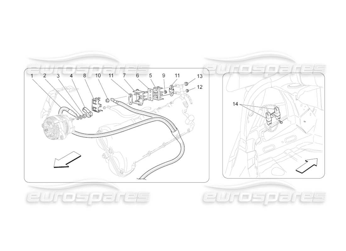 maserati grancabrio (2010) 4.7 main wiring parts diagram