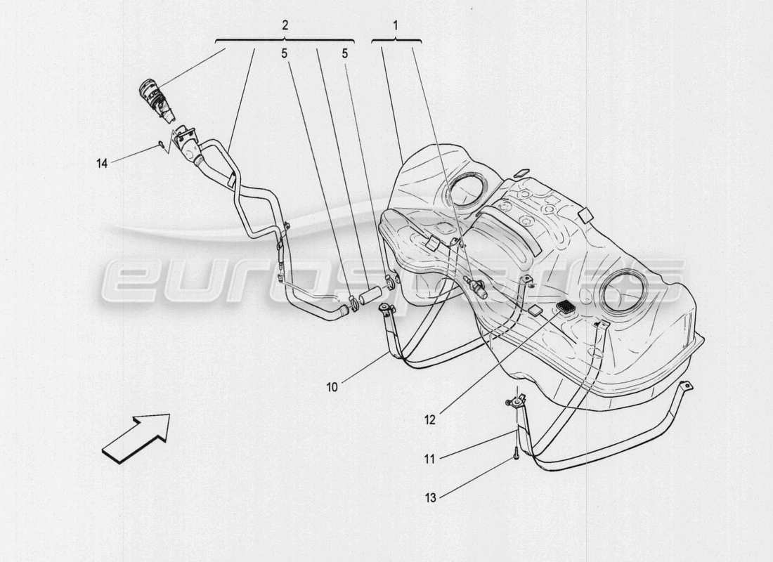 maserati qtp. v8 3.8 530bhp auto 2015 fuel tank parts diagram