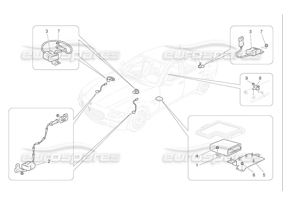 maserati qtp. (2006) 4.2 f1 electronic control (suspension) part diagram