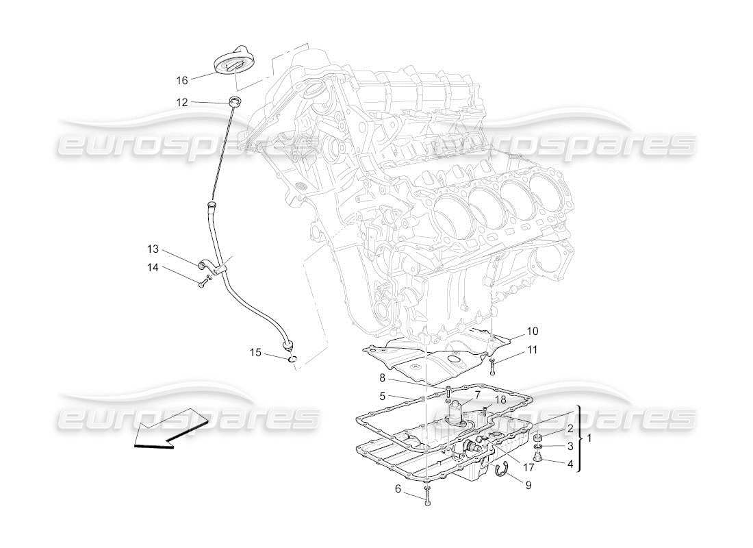 maserati qtp. (2010) 4.2 auto lubrication system: circuit and collection part diagram