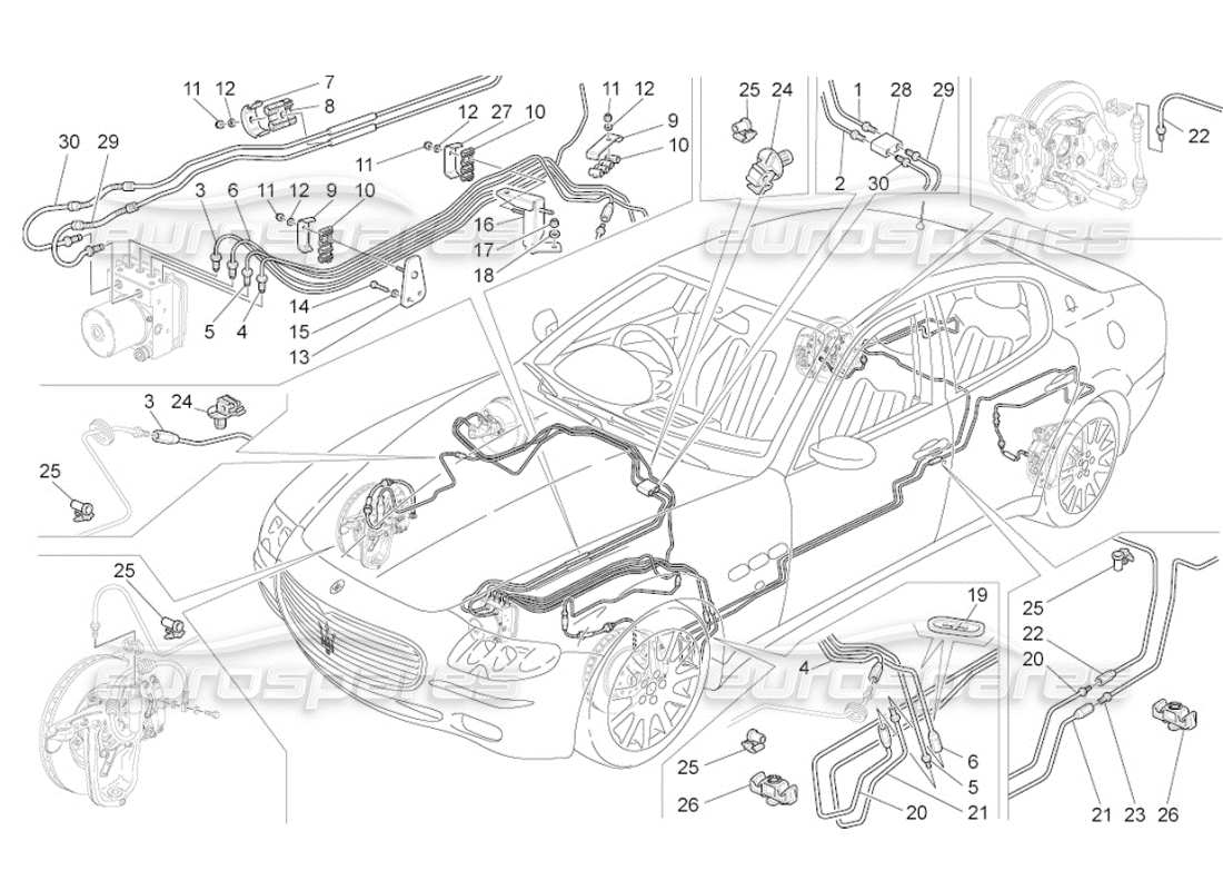 maserati qtp. (2008) 4.2 auto lines part diagram