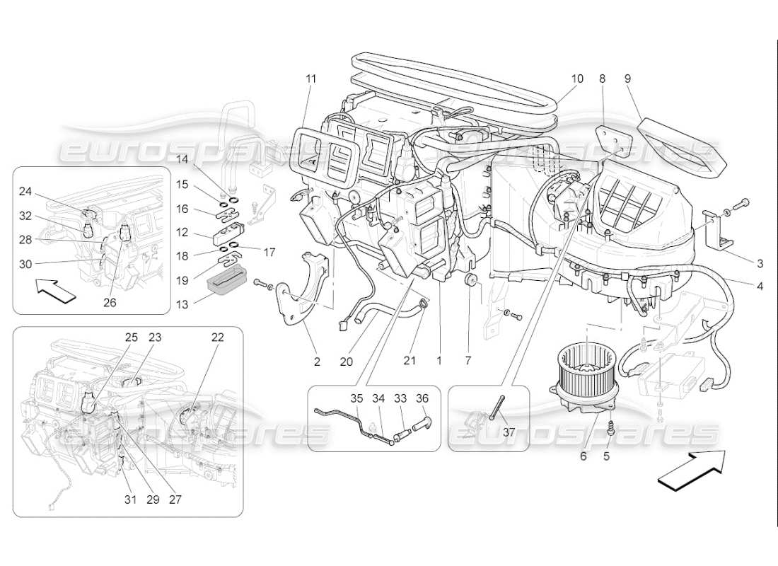 maserati qtp. (2008) 4.2 auto a c unit: dashboard devices parts diagram