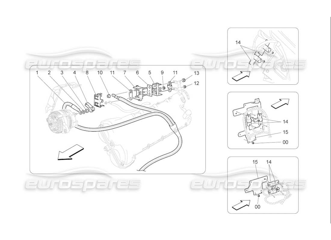 maserati qtp. (2008) 4.2 auto main wiring part diagram