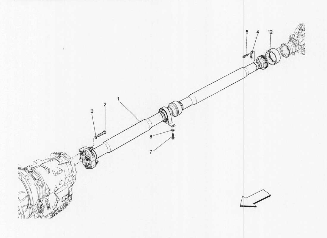 maserati qtp. v6 3.0 bt 410bhp 2wd 2017 transmission shaft parts diagram