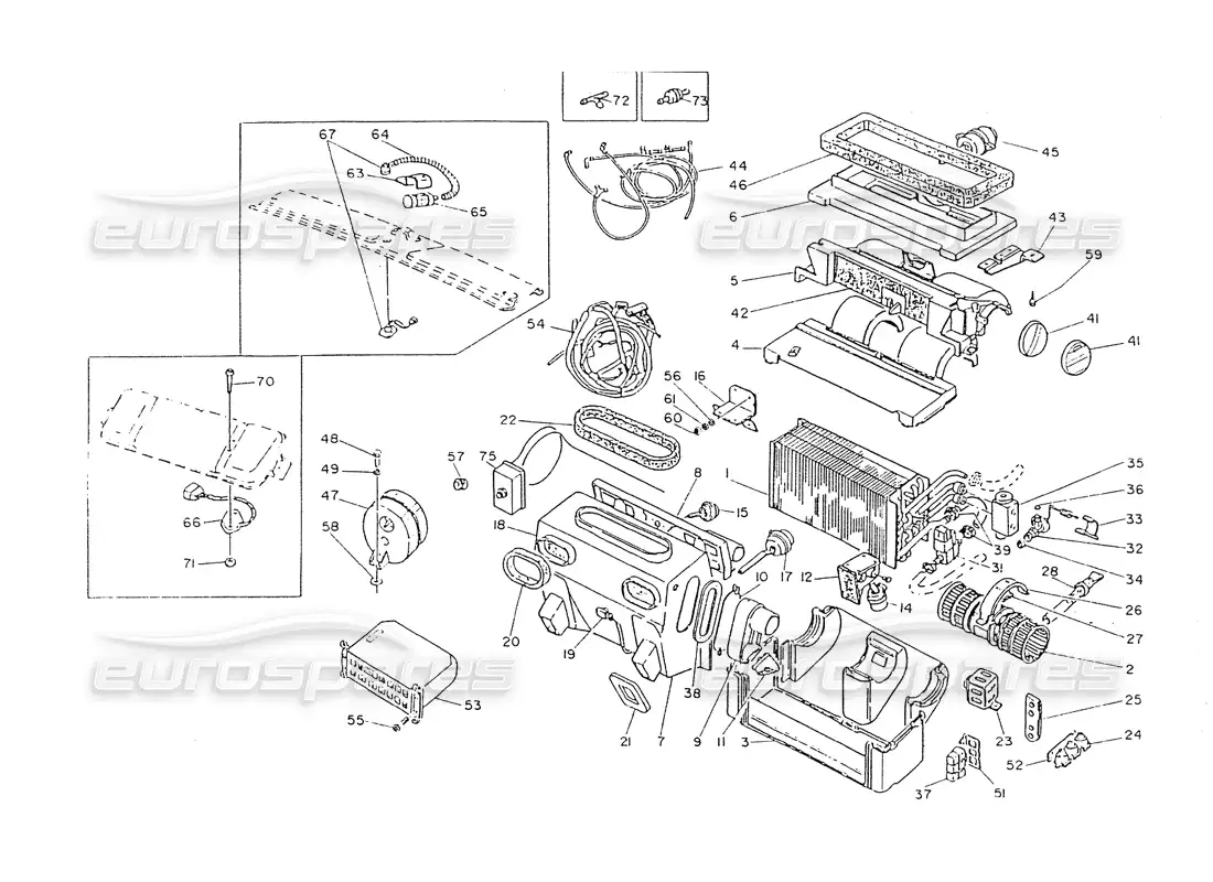 maserati 418 / 4.24v / 430 air conditioner assy parts diagram