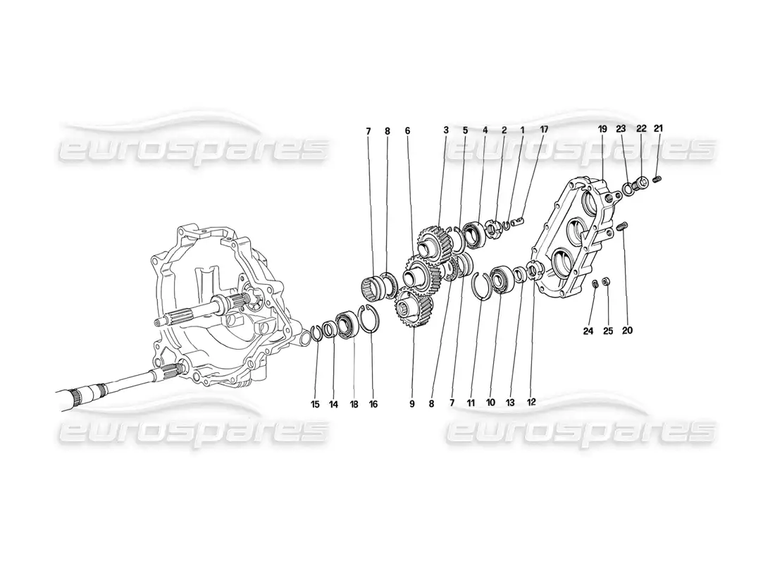 ferrari mondial 3.2 qv (1987) gearbox transmission parts diagram