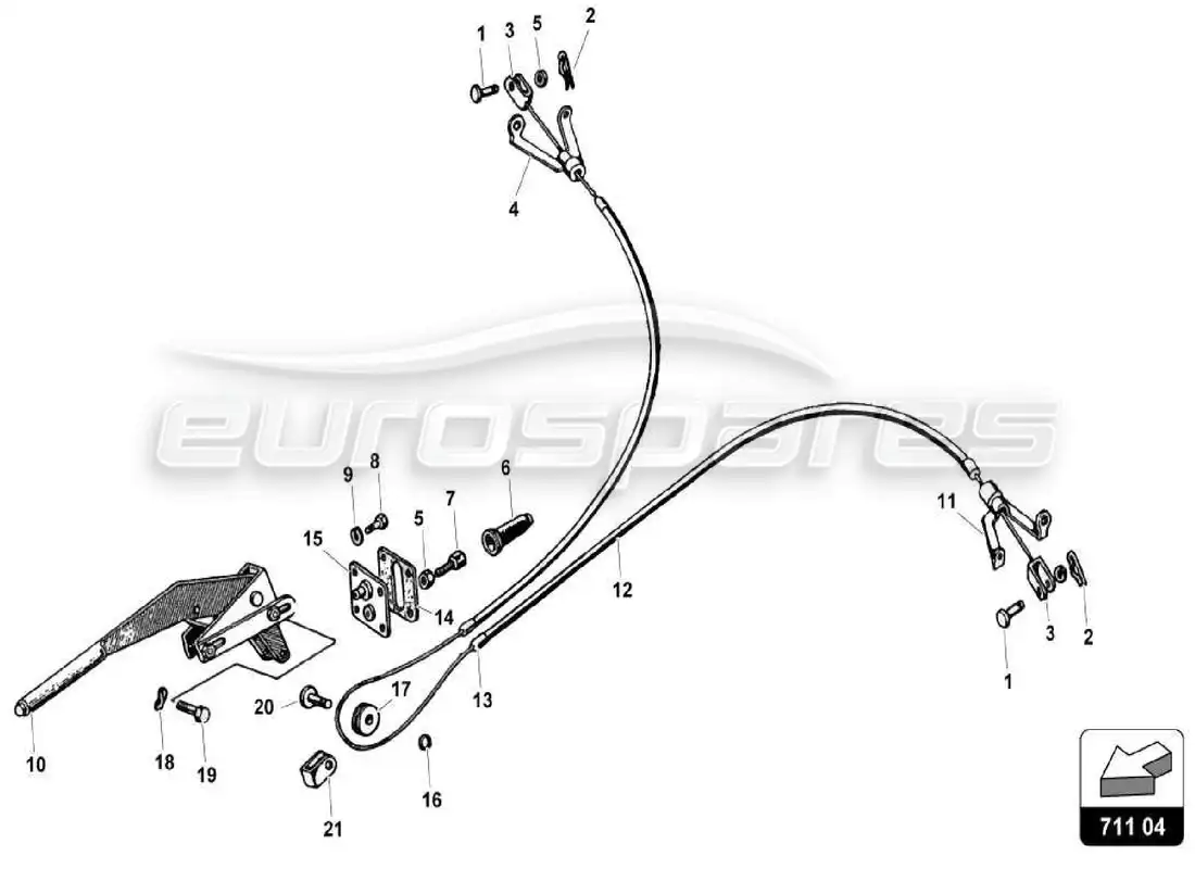 lamborghini miura p400 hand brake parts diagram
