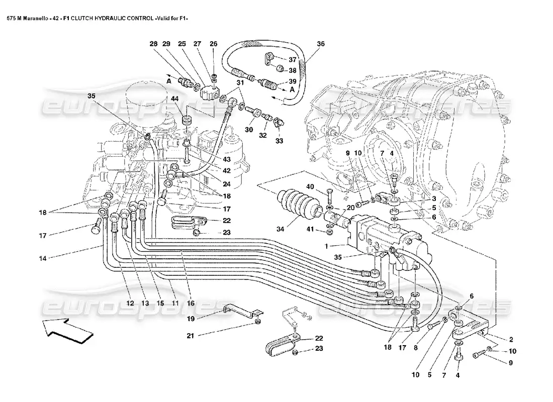 ferrari 575m maranello f1 clutch hydraulic control valid for f1 parts diagram