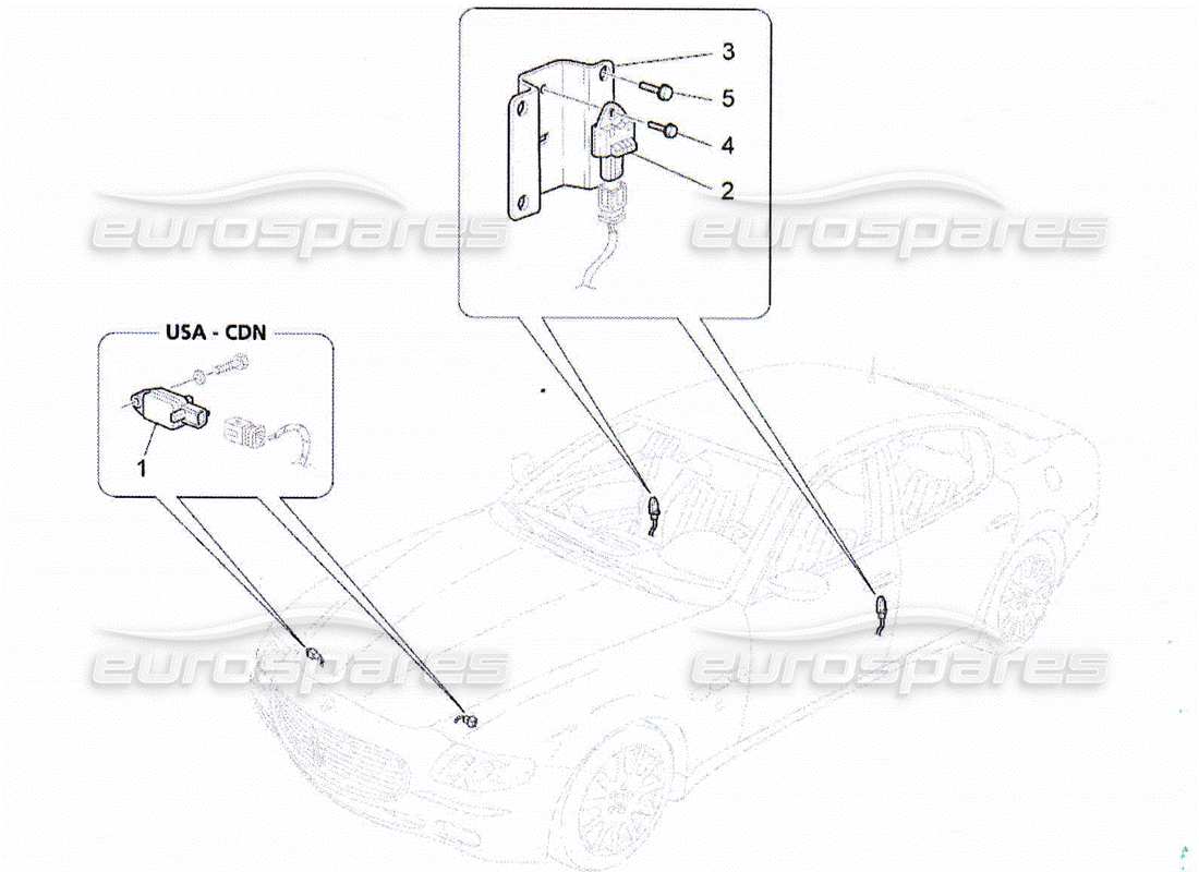 maserati qtp. (2010) 4.2 crash sensors parts diagram