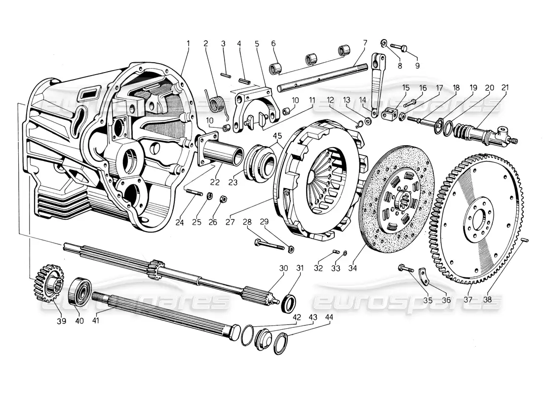 lamborghini countach 5000 qv (1985) clutch parts diagram