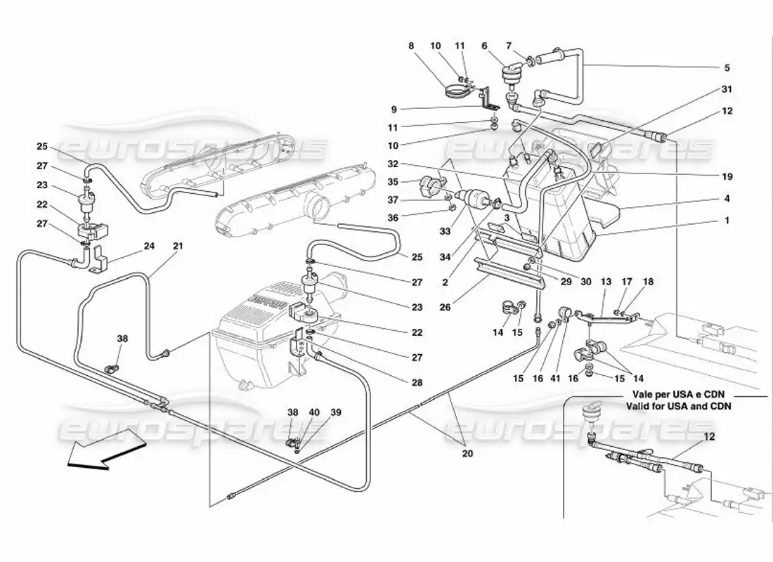 ferrari 575 superamerica antievaporation device parts diagram