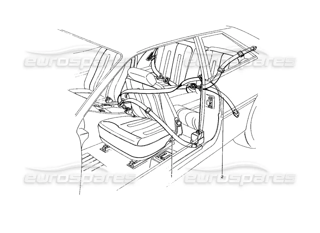 ferrari 400 gt (mechanical) seat belts parts diagram
