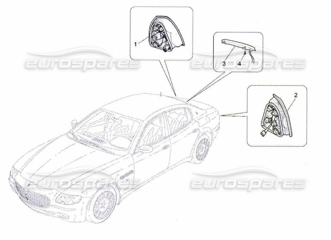 maserati qtp. (2010) 4.2 taillight clusters parts diagram