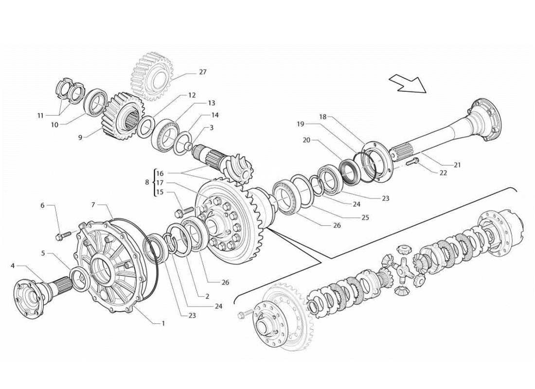 lamborghini gallardo lp570-4s perform rear differential parts diagram