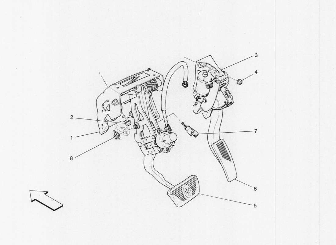 maserati qtp. v6 3.0 tds 275bhp 2017 pedals part diagram