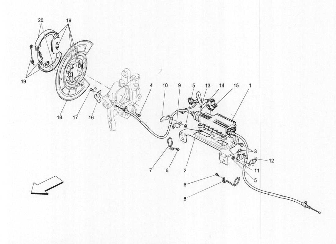 maserati qtp. v6 3.0 bt 410bhp 2015 parking brake parts diagram