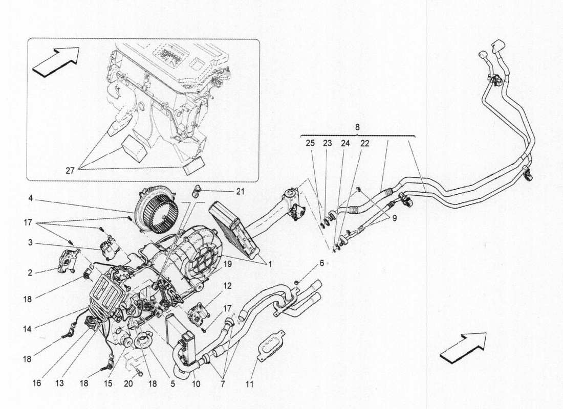 maserati qtp. v6 3.0 bt 410bhp 2015 a c unit: tunnel devices parts diagram