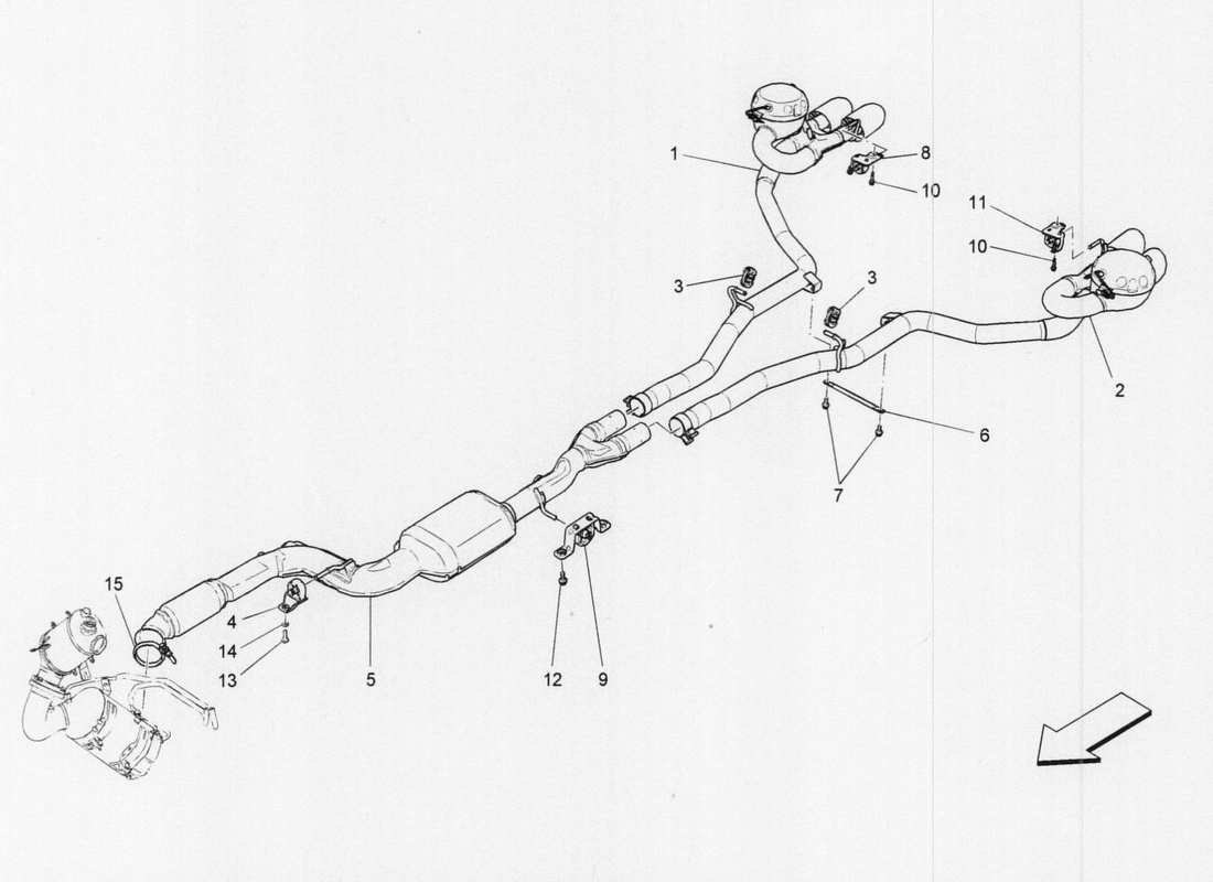 maserati qtp. v6 3.0 tds 275bhp 2017 silencers part diagram