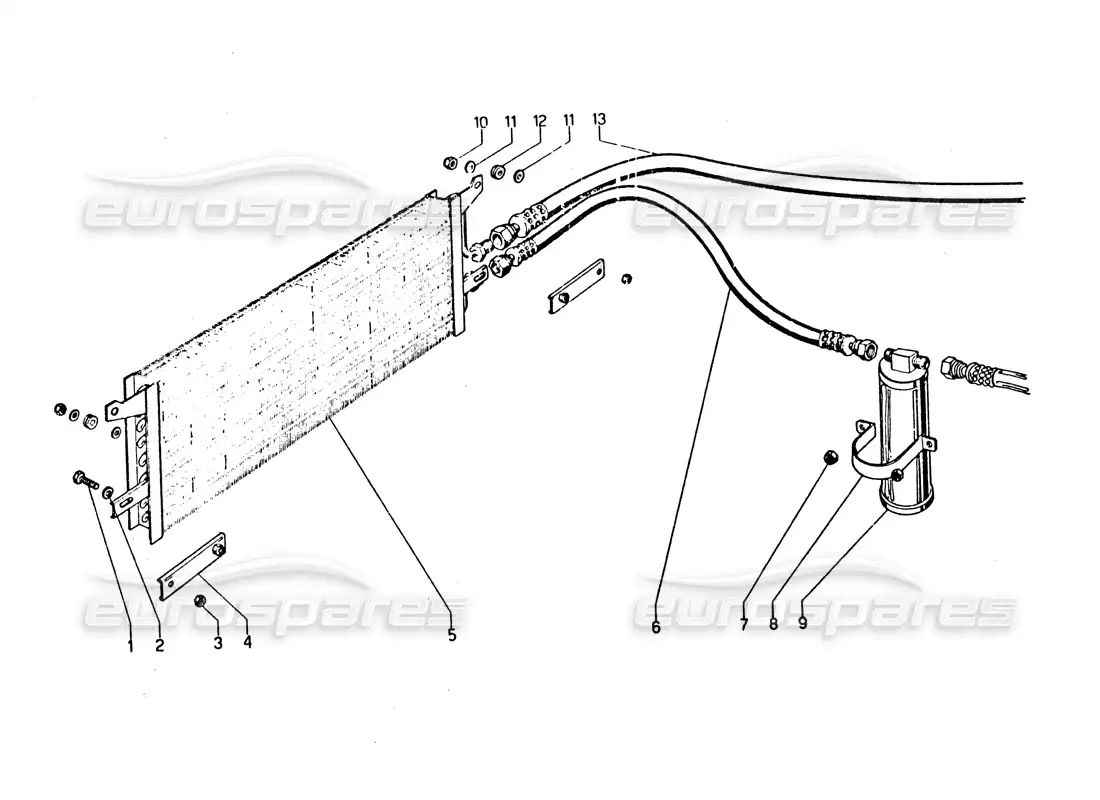 lamborghini urraco p250 / p250s air conditioner (optional) parts diagram