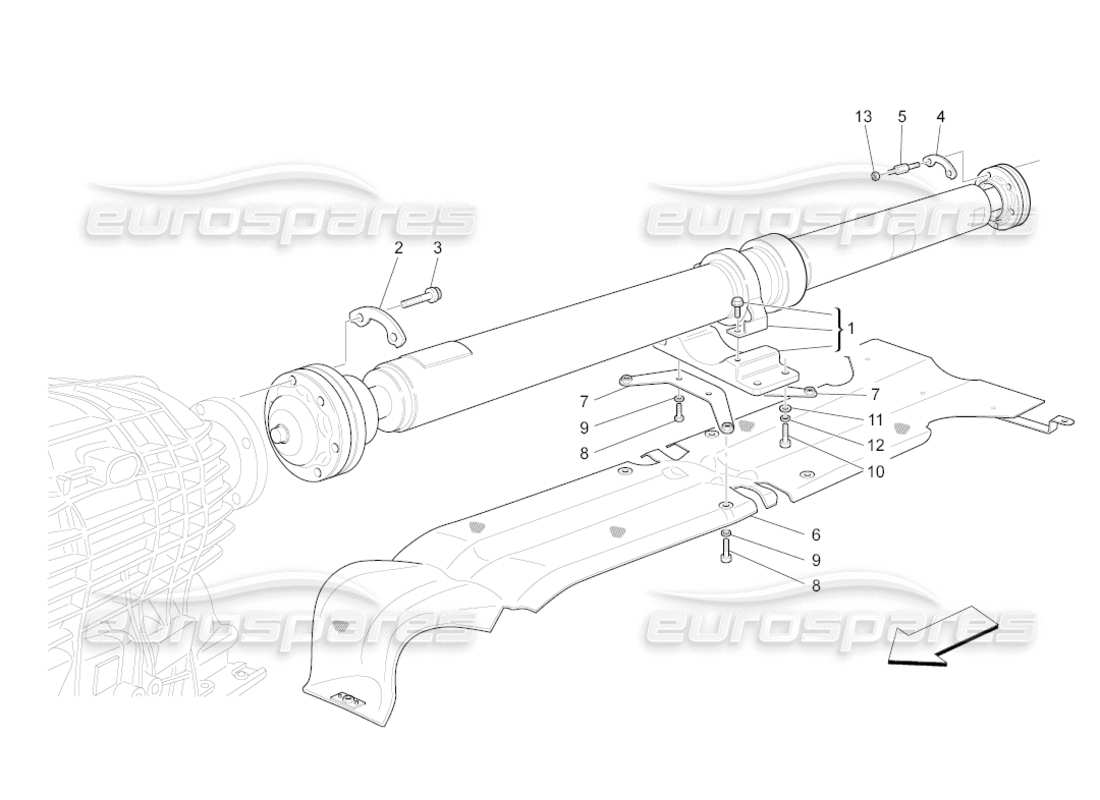 maserati grancabrio (2011) 4.7 transmission pipe parts diagram