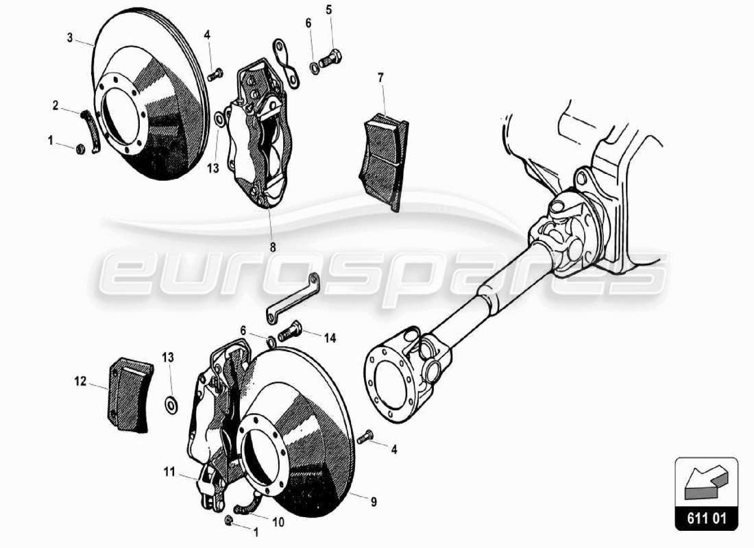 lamborghini 350 gt brake system parts diagram