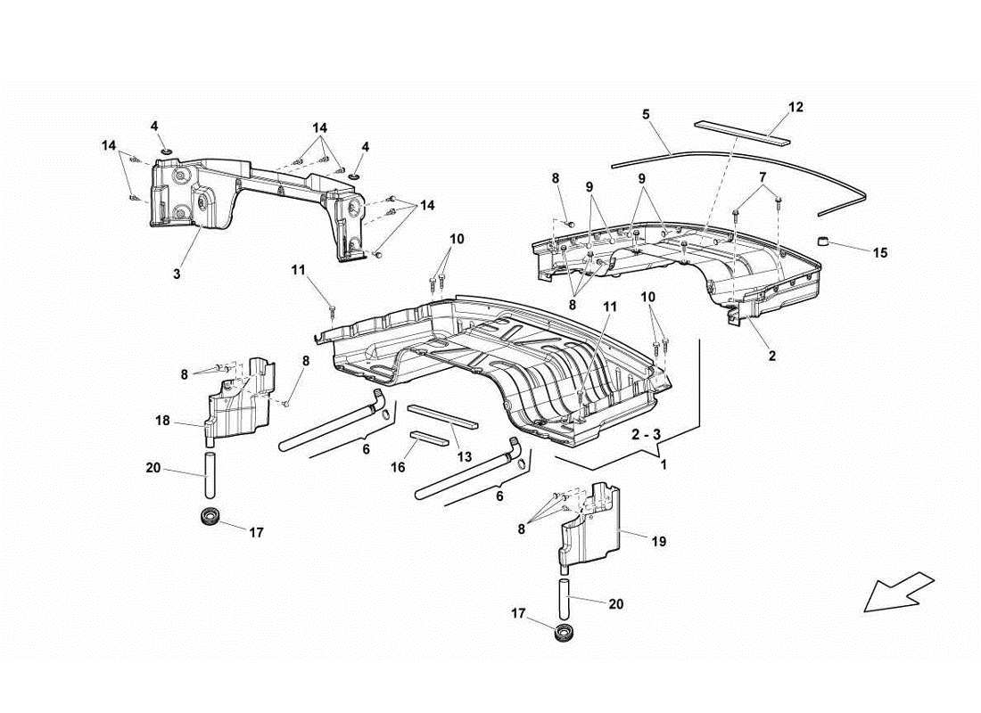 lamborghini gallardo lp560-4s update folding top parts diagram