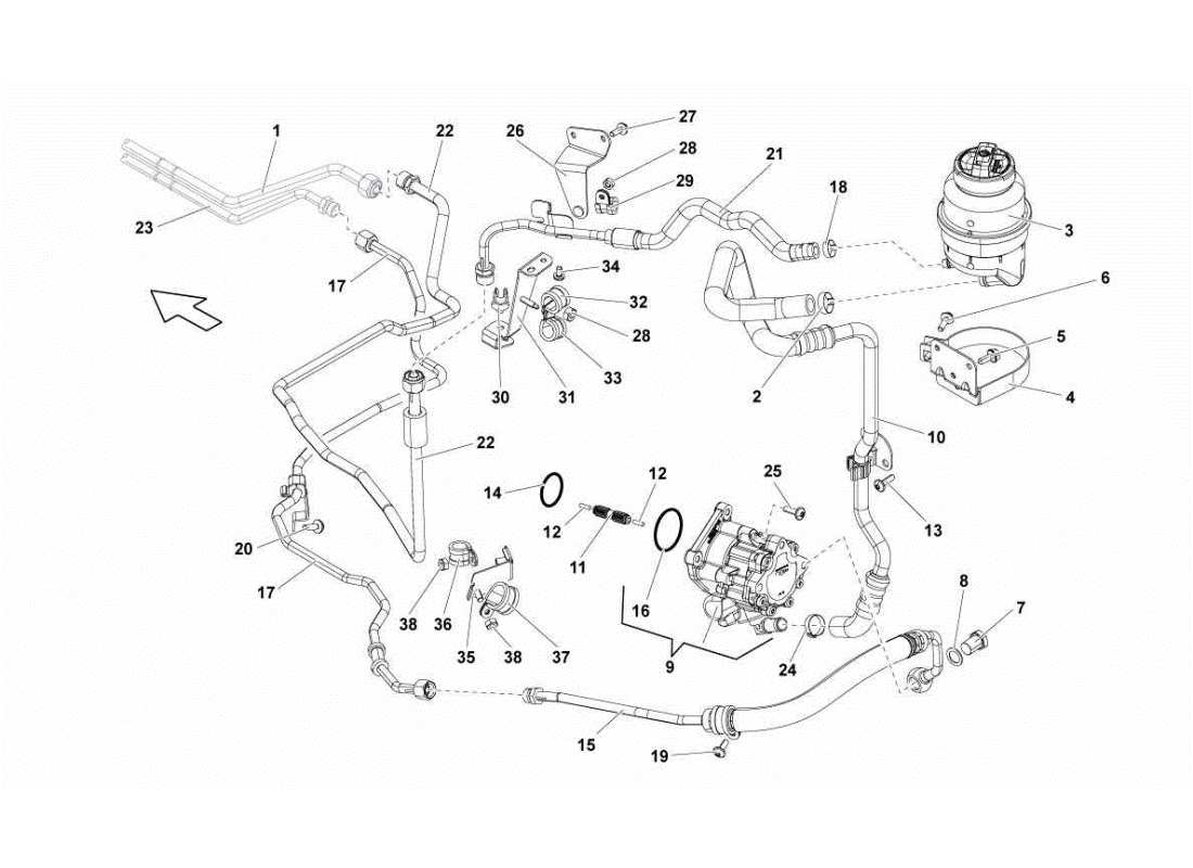 lamborghini gallardo sts ii sc power steering part diagram