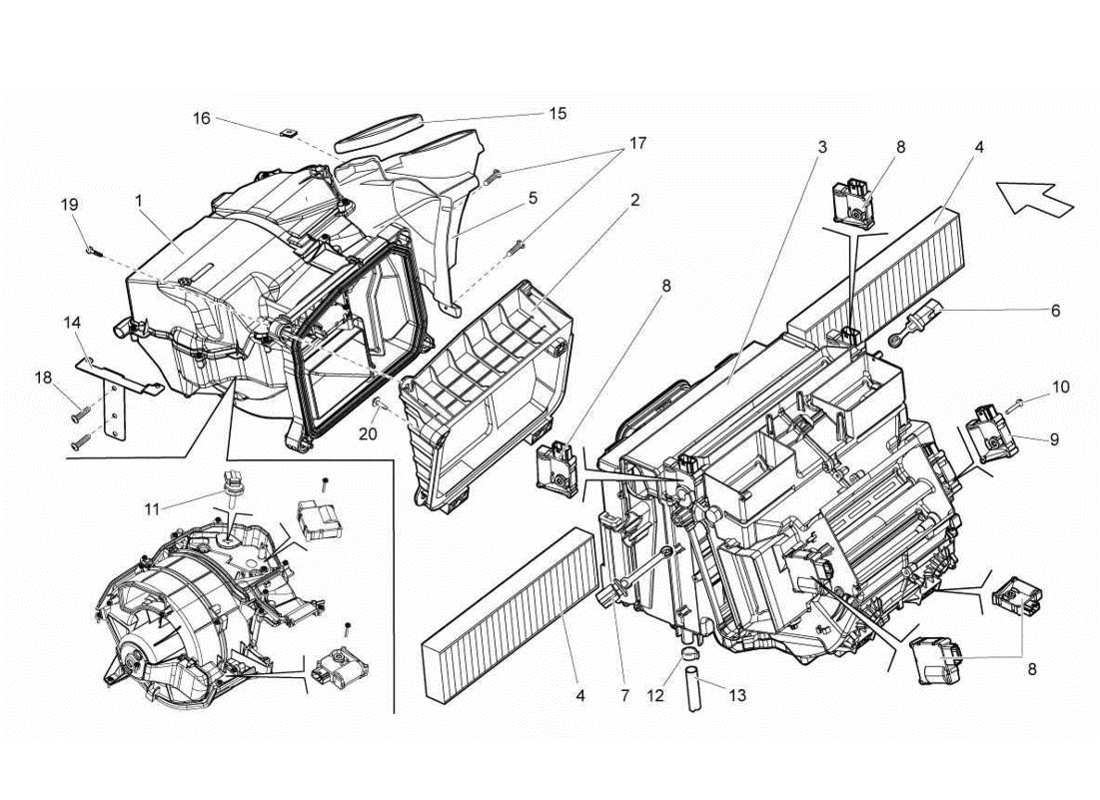 lamborghini gallardo lp560-4s update air conditioning system part diagram