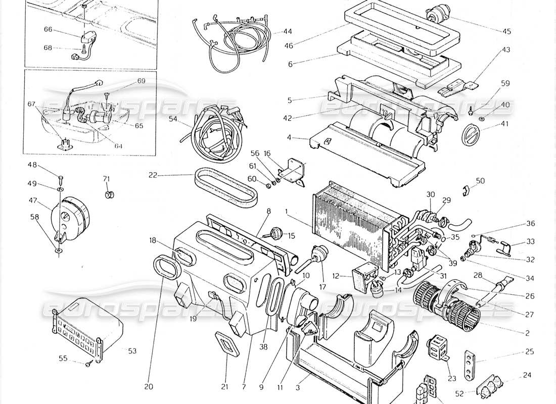 maserati 228 air - conditioner set (lh steering) part diagram