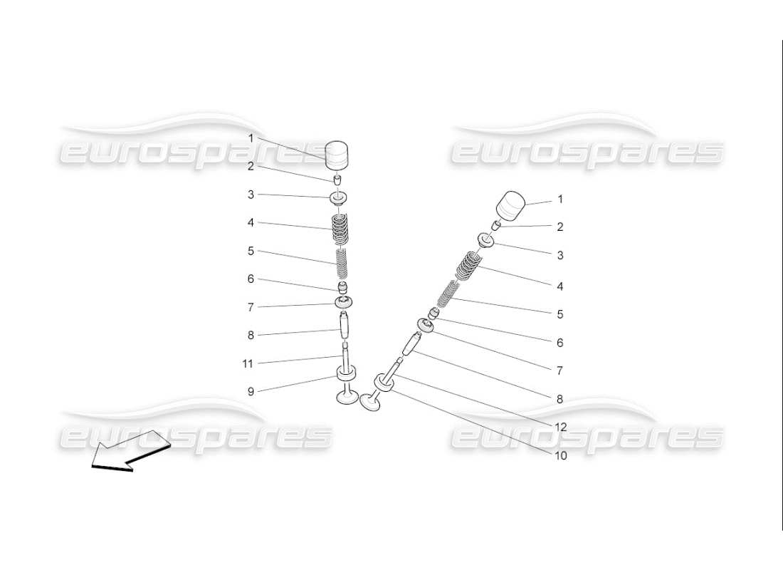 maserati qtp. (2008) 4.2 auto valves part diagram