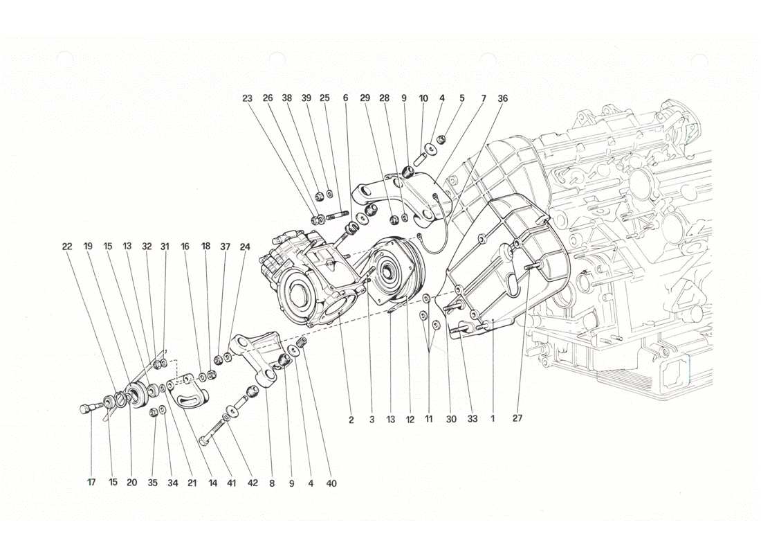 ferrari 208 gtb gts air conditioning compressor and controls part diagram