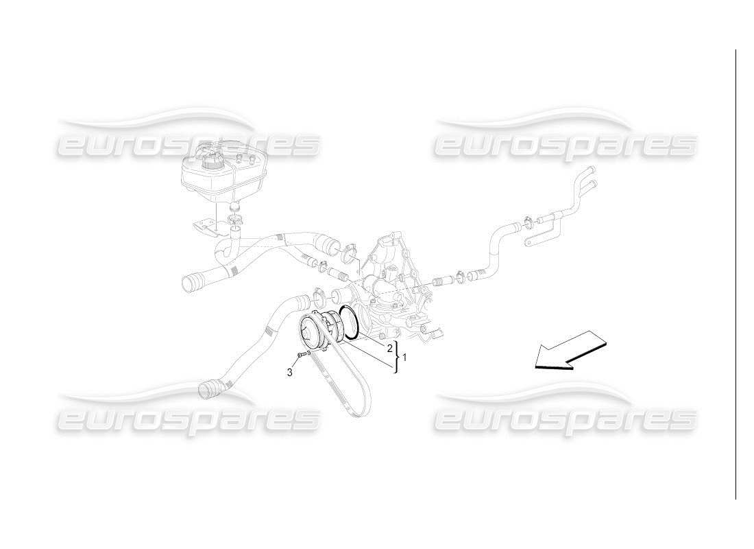 maserati qtp. (2007) 4.2 auto cooling system: water pump parts diagram